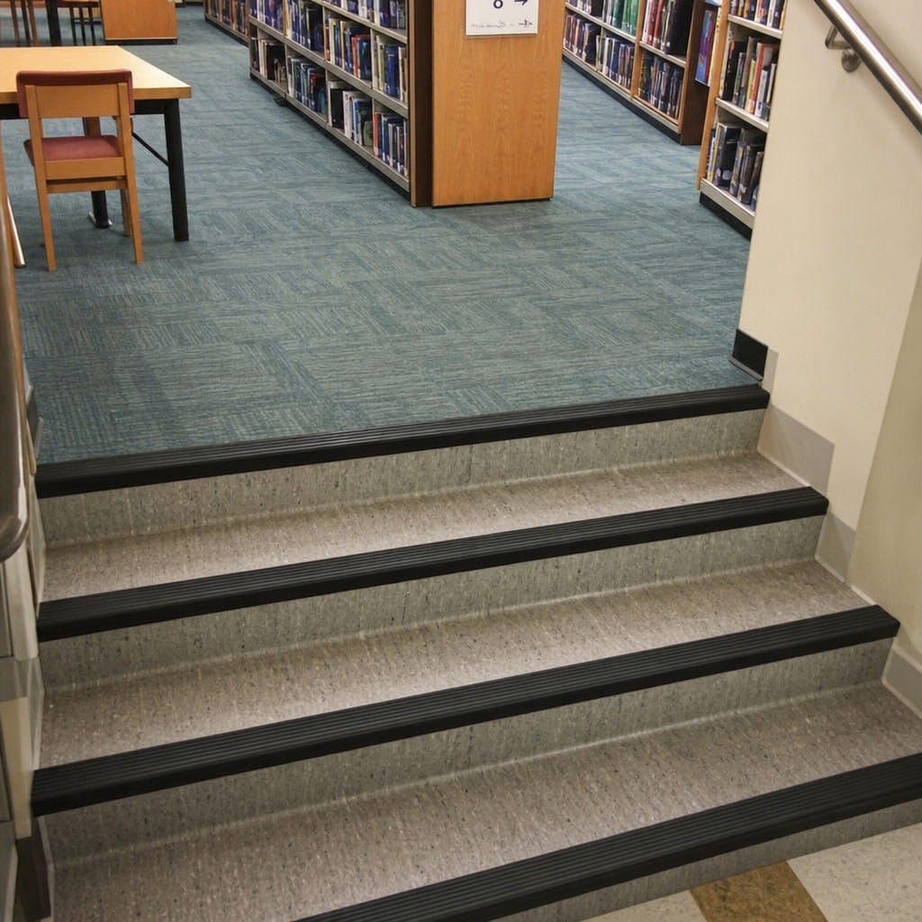 Customer photo review of PVC Stair Edging 65x44mm Slip Resistant Ribbed Indoor, 2.75m Length