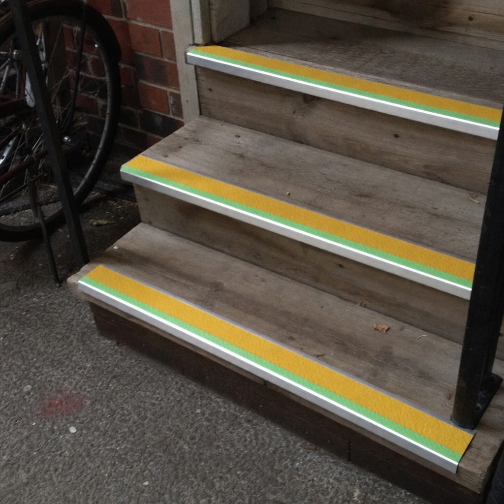 Customer photo review of Aluminium Stair Nosing 57x55mm External Rake Back, Anti Slip Grit