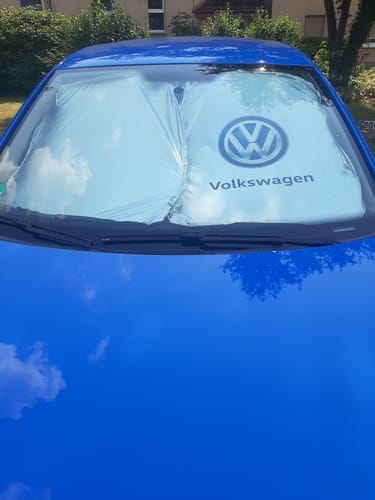 Customer photo review of Faltbare Auto-Sonnenblende mit Logo