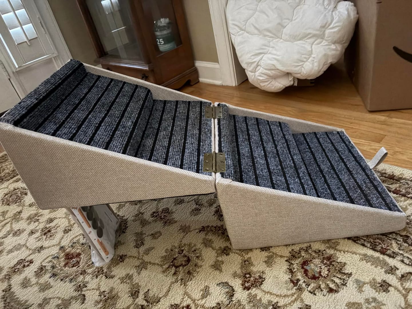 Customer photo review of 2-in-1 Foldable Dog Stairs Ramp for Bed and Couch