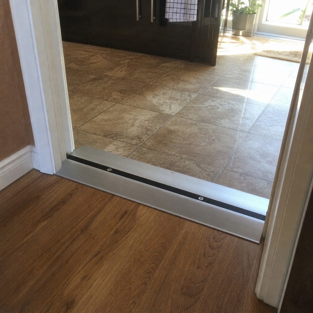 Customer photo review of Floor Transition Ramp Aluminium 0.9m 2.8m Matt Silver Anodised