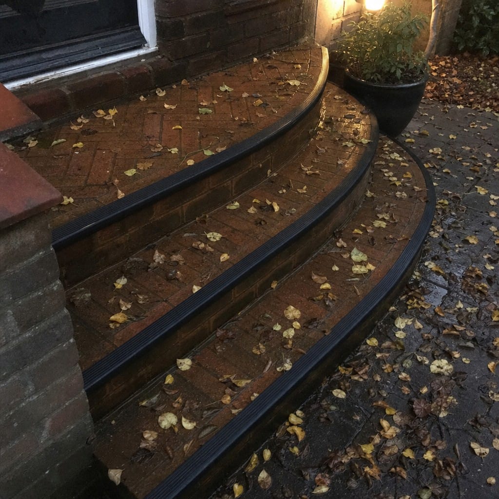 Customer photo review of Flexible PVC Anti-Slip Stair Nosing 48x29mm, 3.22m, Bends to Curved & Splayed Steps