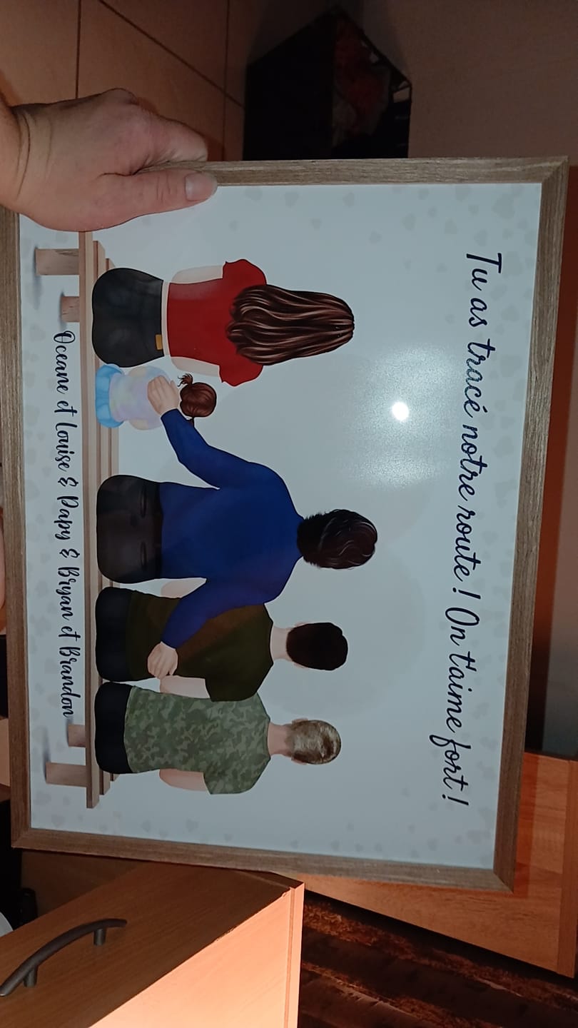 Customer photo review of Affiche Personnalisée - Papy et Petits-Enfants