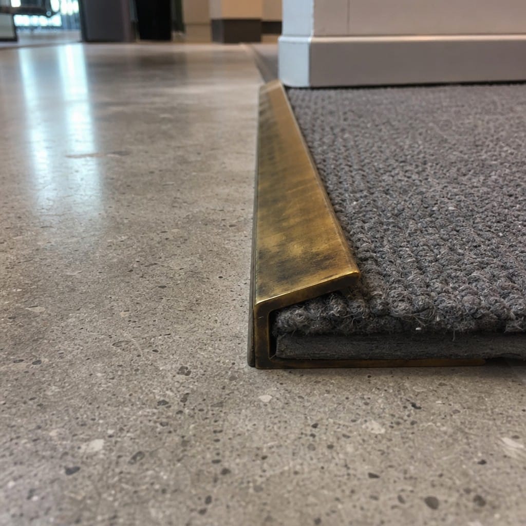 Customer photo review of Solid Brass Carpet Edge Trim 13mm Square Edge, Carpet to Tile