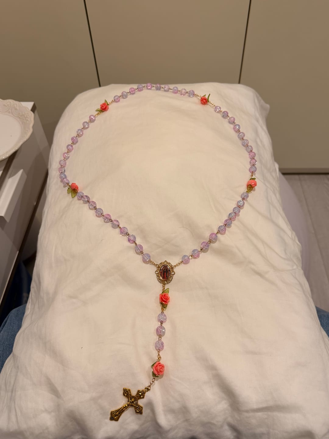Customer photo review of FREE Today: Virgin Mary with Rose-Accented Rosary: Timeless Faith & Floral Faith Symbol