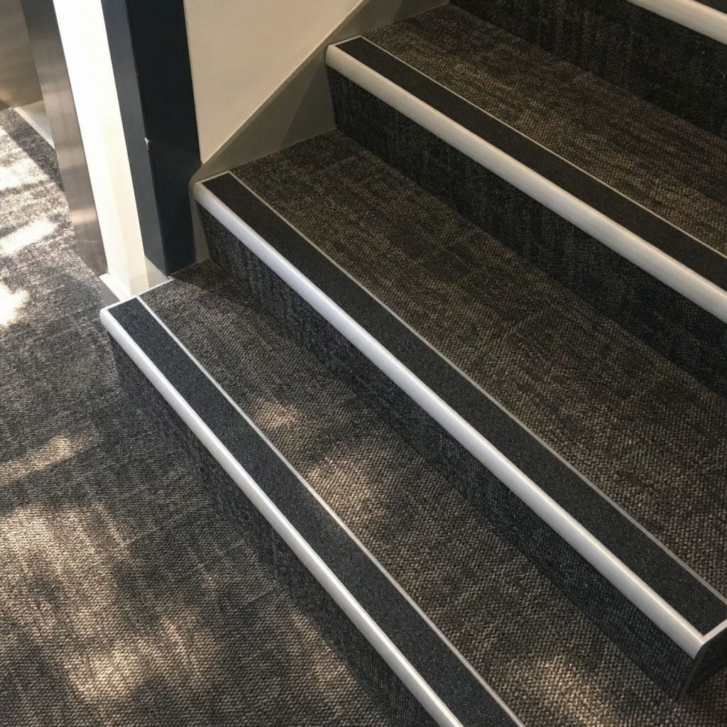 Customer photo review of Commercial GRP Aluminium Stair Nosing 63.3mm Tread Width