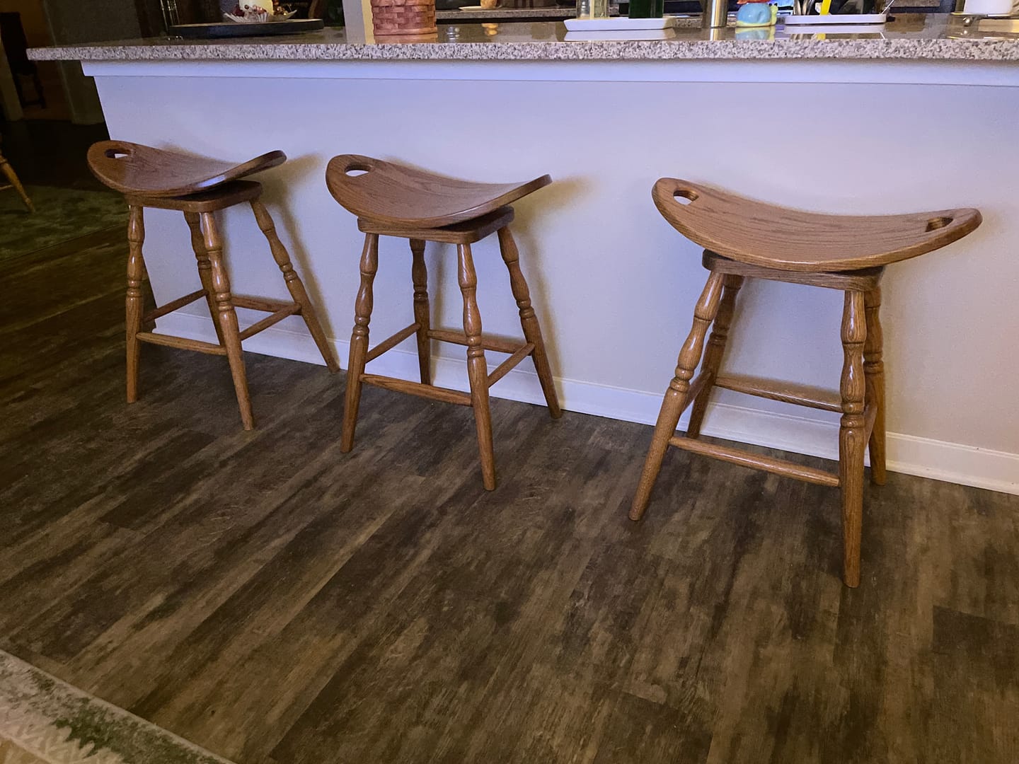 Customer photo review of Swivel Saddle Bar Stool