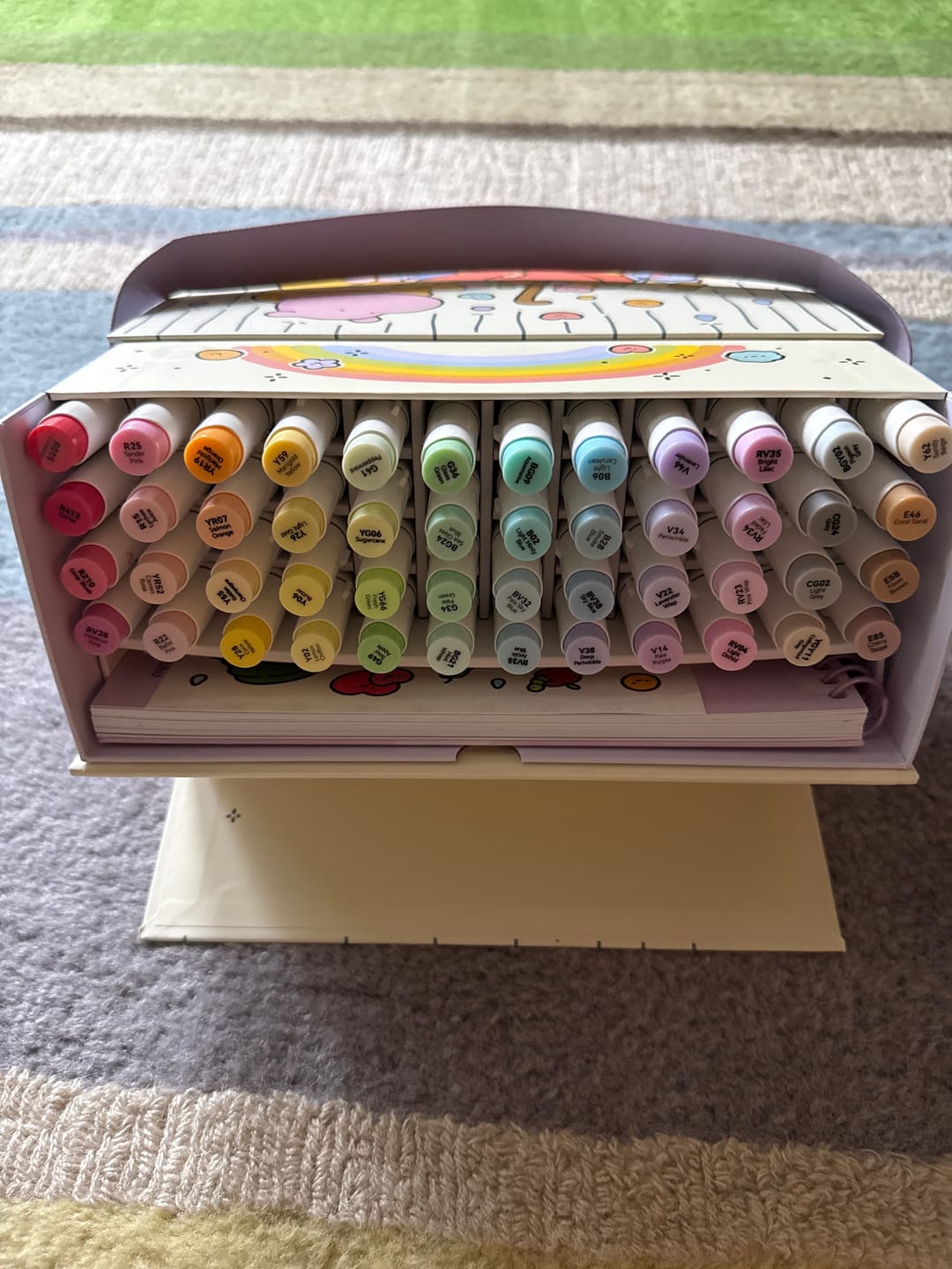 Customer photo review of Ohuhu x Coco Wyo Cozy Mood Coloring Kit, Honolulu B 48 Colors Alcohol Markers with Brush & Fine Dual Tips, Coloring Book with Mood Tracker Pages