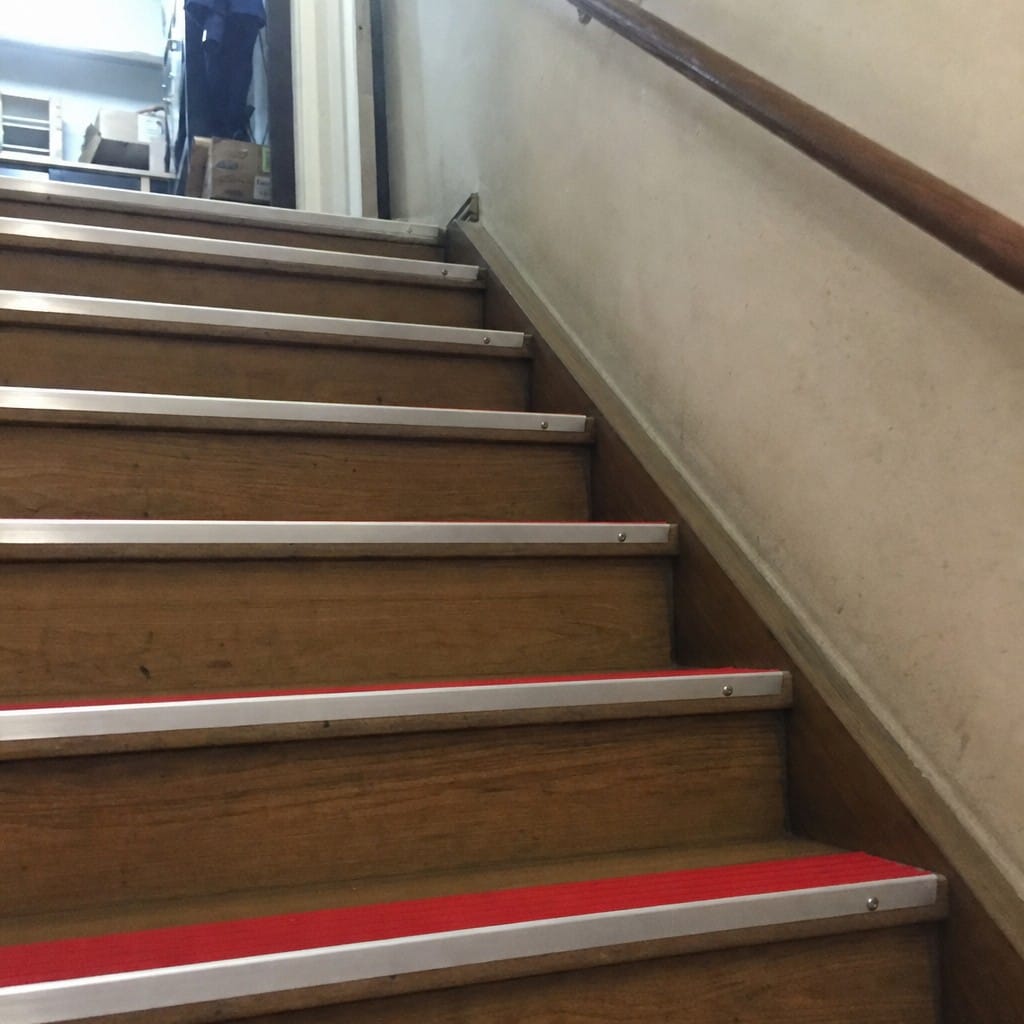 Customer photo review of Aluminium Stair Nosing 66x55mm Raked Back, 1m and 2m Stock Lengths