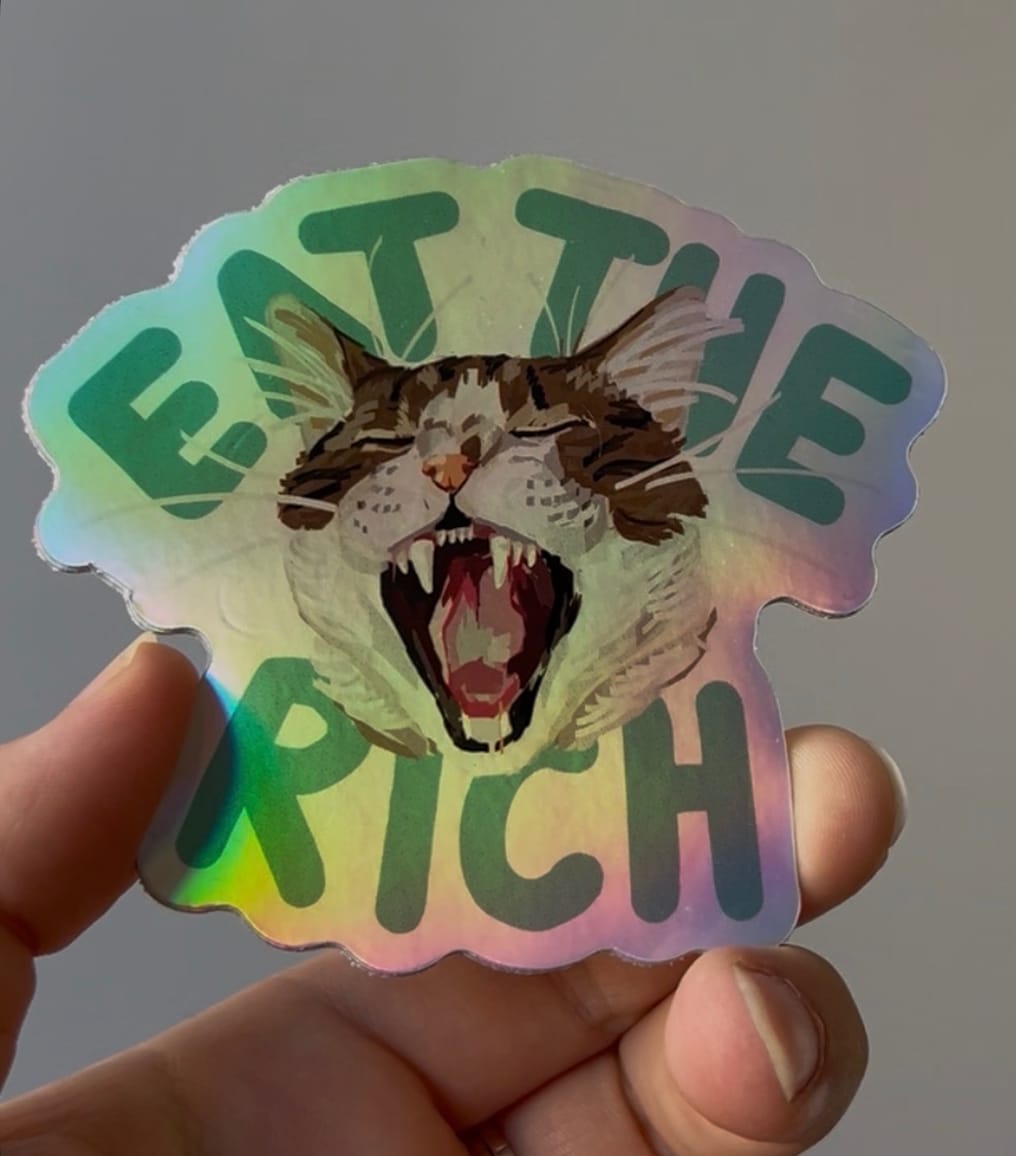 Customer photo review of Custom Die Cut Stickers - Holographic