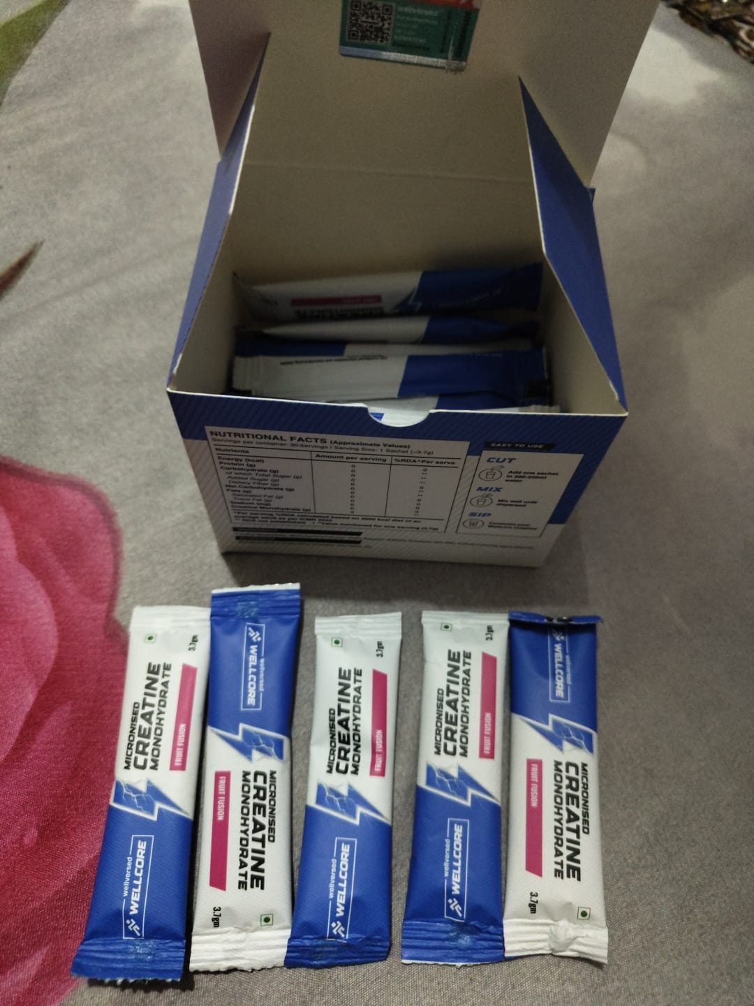 Customer photo review of Wellcore - Pure Micronised Creatine Monohydrate | Fruit Fusion (30 Sachets)