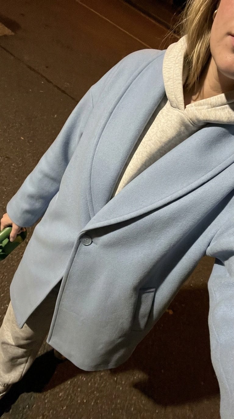 Customer photo review of Women's Belted Warm Wool-Blend Coat Oversized Fit