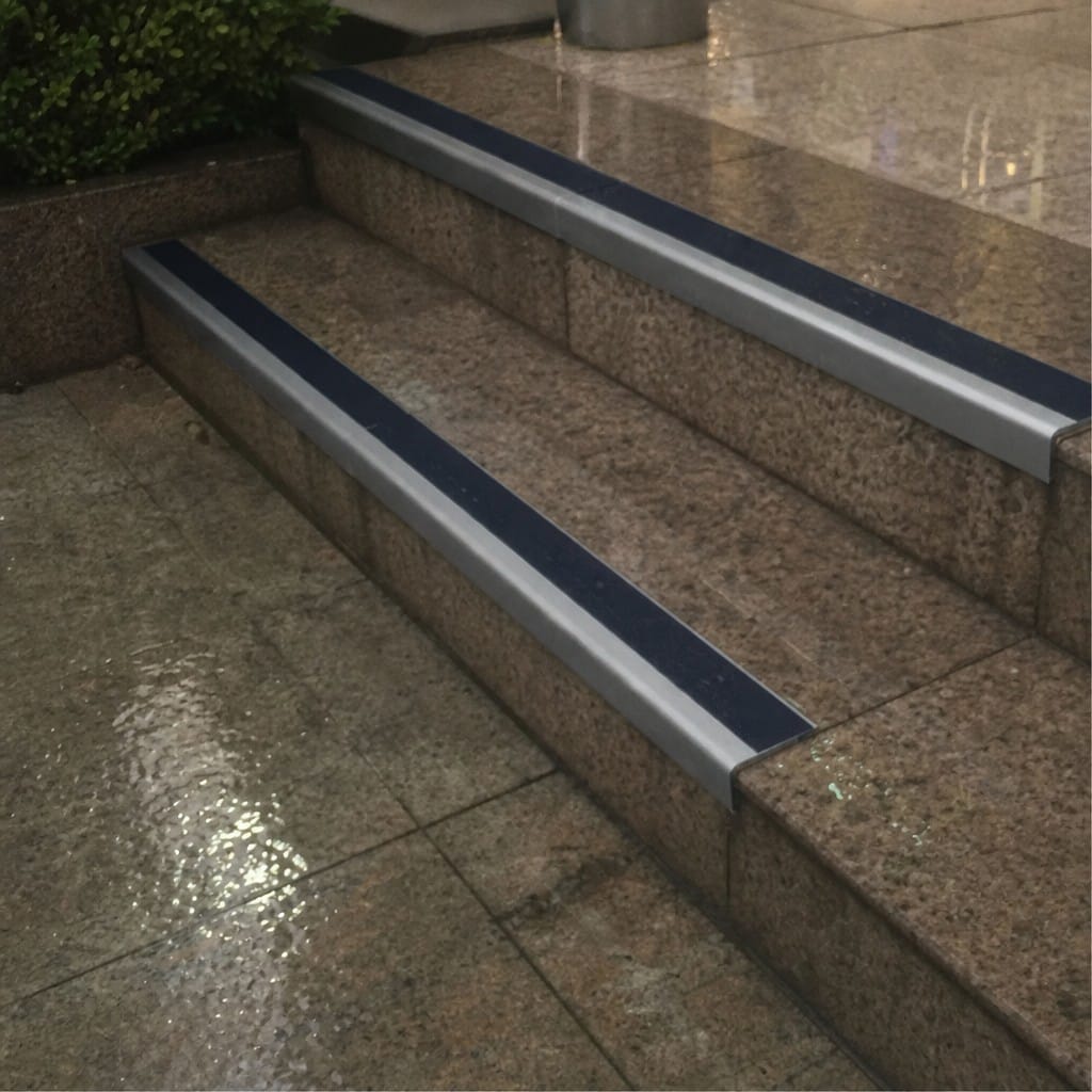Customer photo review of Square Aluminium Stair Nosing 2.44m 93mm Tread 32mm Riser