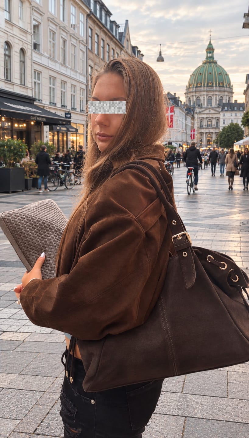 Customer photo review of Suède Muse bag espresso