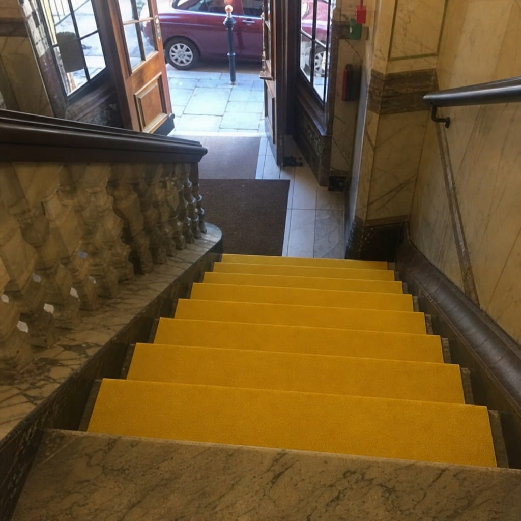 Customer photo review of GRP Anti-Slip Stair Tread Covers 4mm Heavy Duty | Yellow | DDA Compliant | 6 Lengths