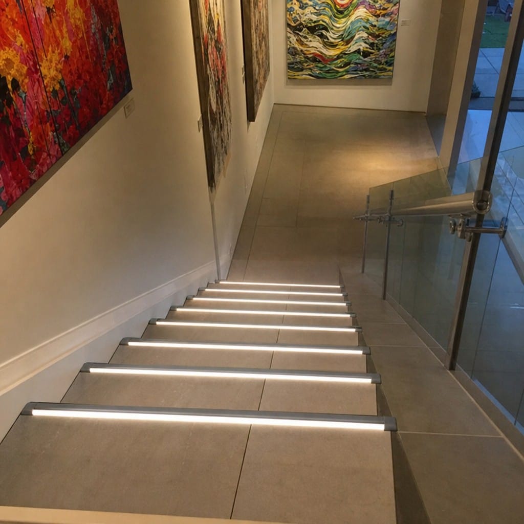 Customer photo review of Push In PVC End Caps for Light Down LED Stair Nosing - 76mm (Pack of 2)