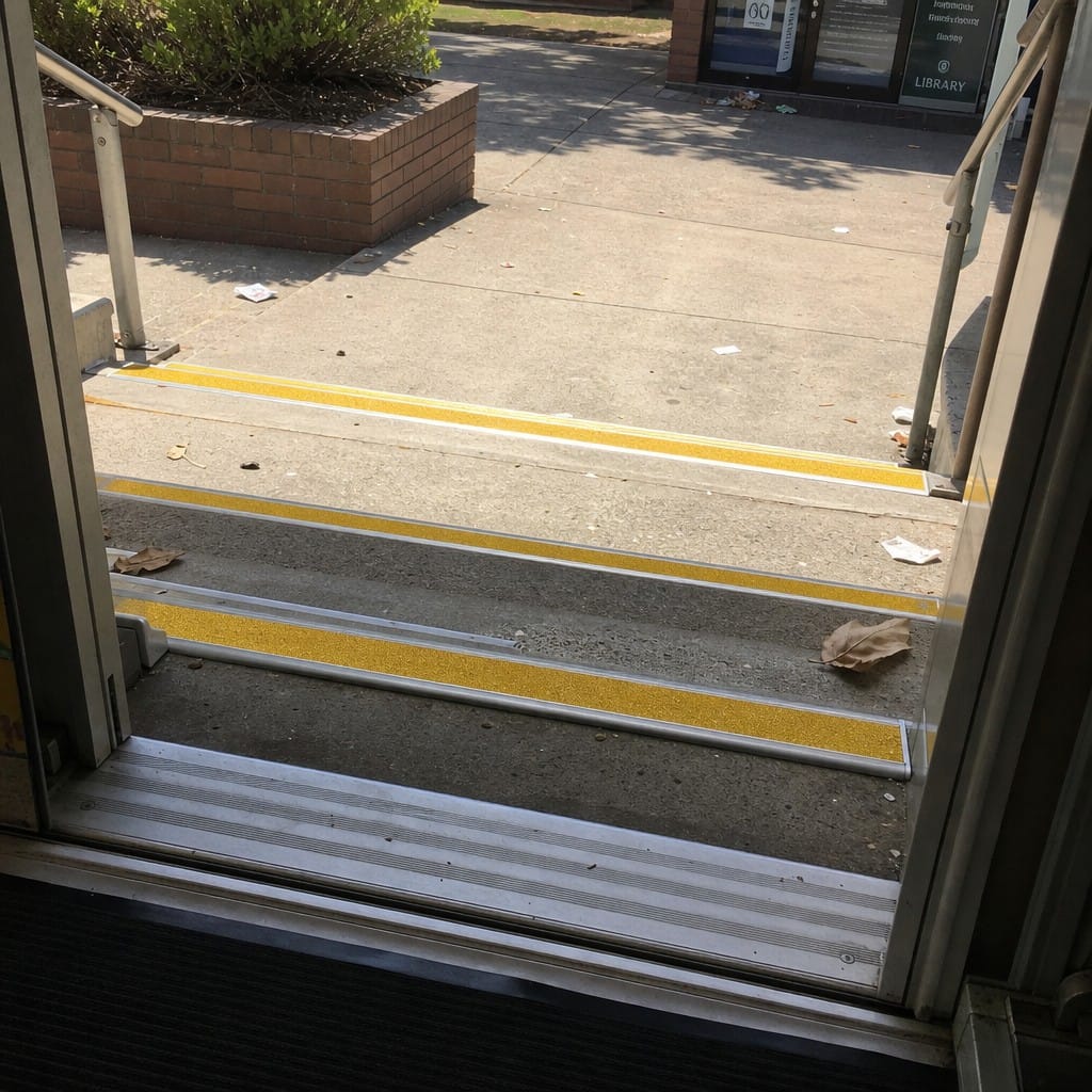 Customer photo review of External Grade Aluminium Stair Nosing 68x33mm Silicone Carbide