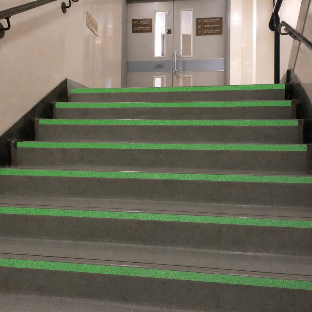 Customer photo review of Photoluminescent Glow-in-the-Dark Anti-Slip Tape | 50mm × 18.3m | BS 5499 | Emergency Exit