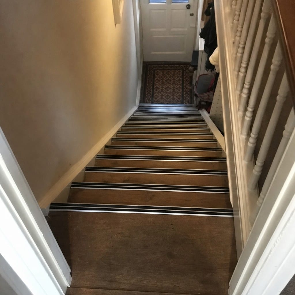 Customer photo review of Anti-Slip Aluminium Stair Nosing with Rubber Inserts for Safety