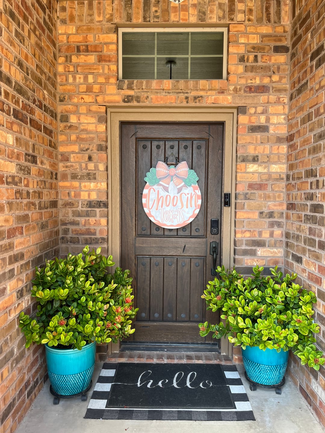 Customer photo review of Choosin Texas Burnt Orange/White Door Hanger