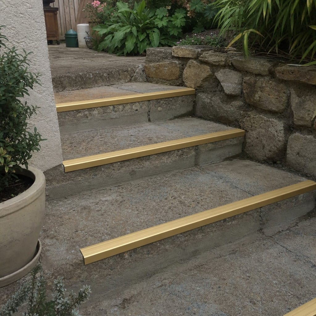 Customer photo review of Self-Adhesive Aluminium Stair Nosing 30mm x 20mm