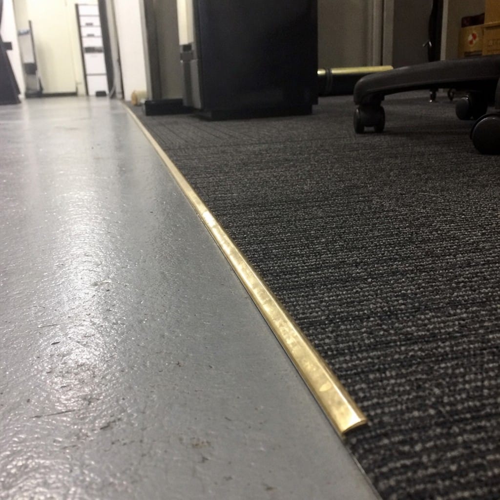Customer photo review of Solid Brass Carpet Edge Trim 13mm Square Edge, Carpet to Tile