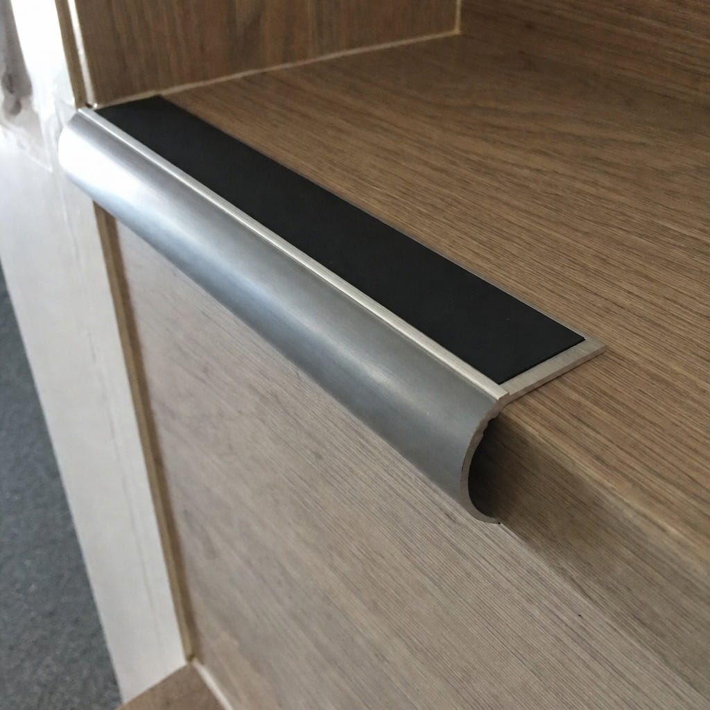 Customer photo review of Aluminium Stair Nosing 2.75m Single Channel 37mm Bullnose