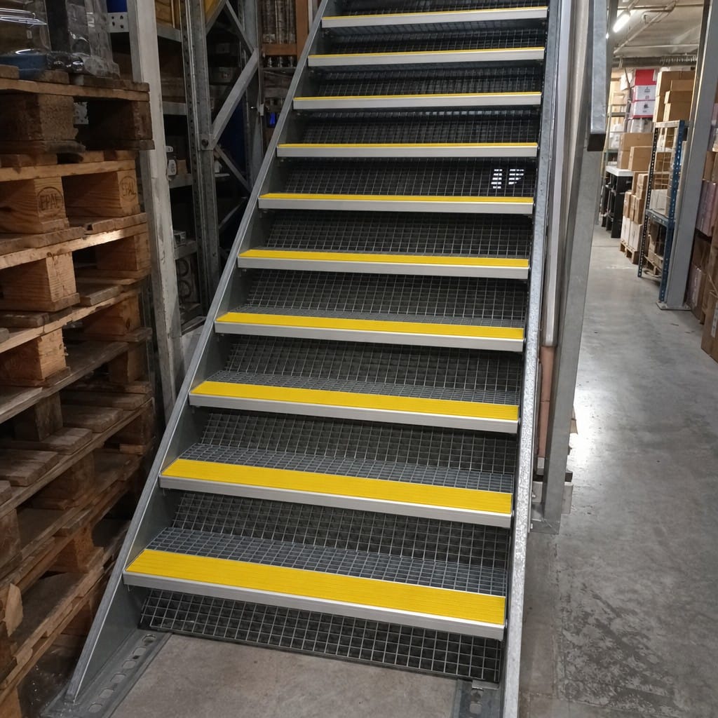Customer photo review of Aluminium Stair Nosing 71x55mm Heavy Duty Anti-Slip PVC Insert, 11 Colours