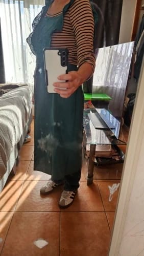 Customer photo review of Tablier Japonais en Coton à Volants