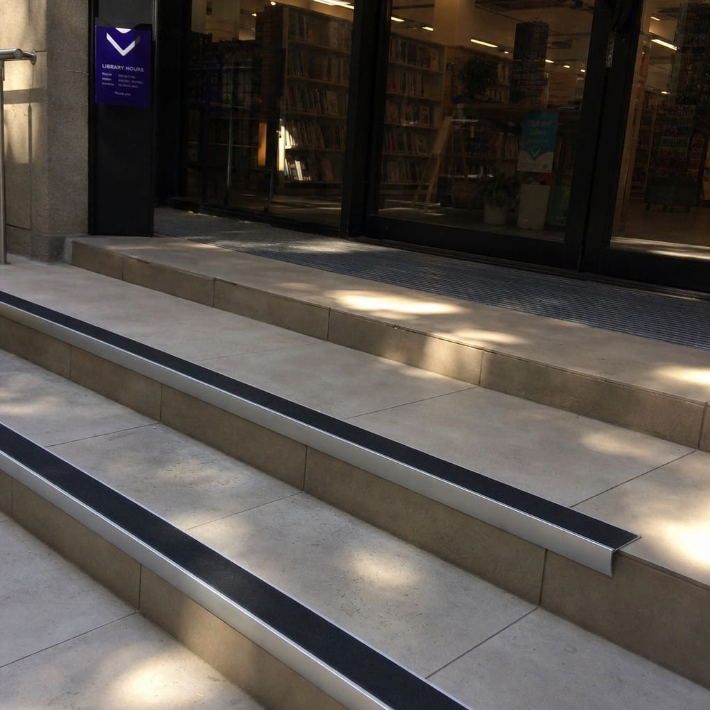 Customer photo review of Aluminium Stair Nosing 70x55mm Wide Tread Anti Slip PVC Insert