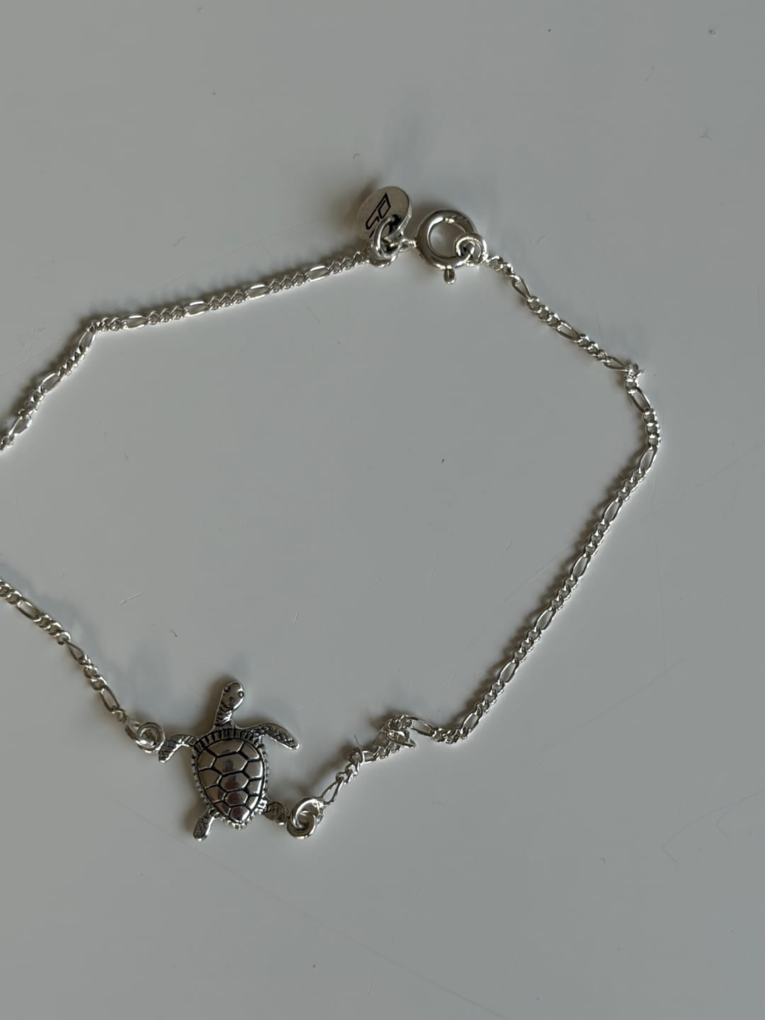 Customer photo review of Turtle Real Silver Anklet