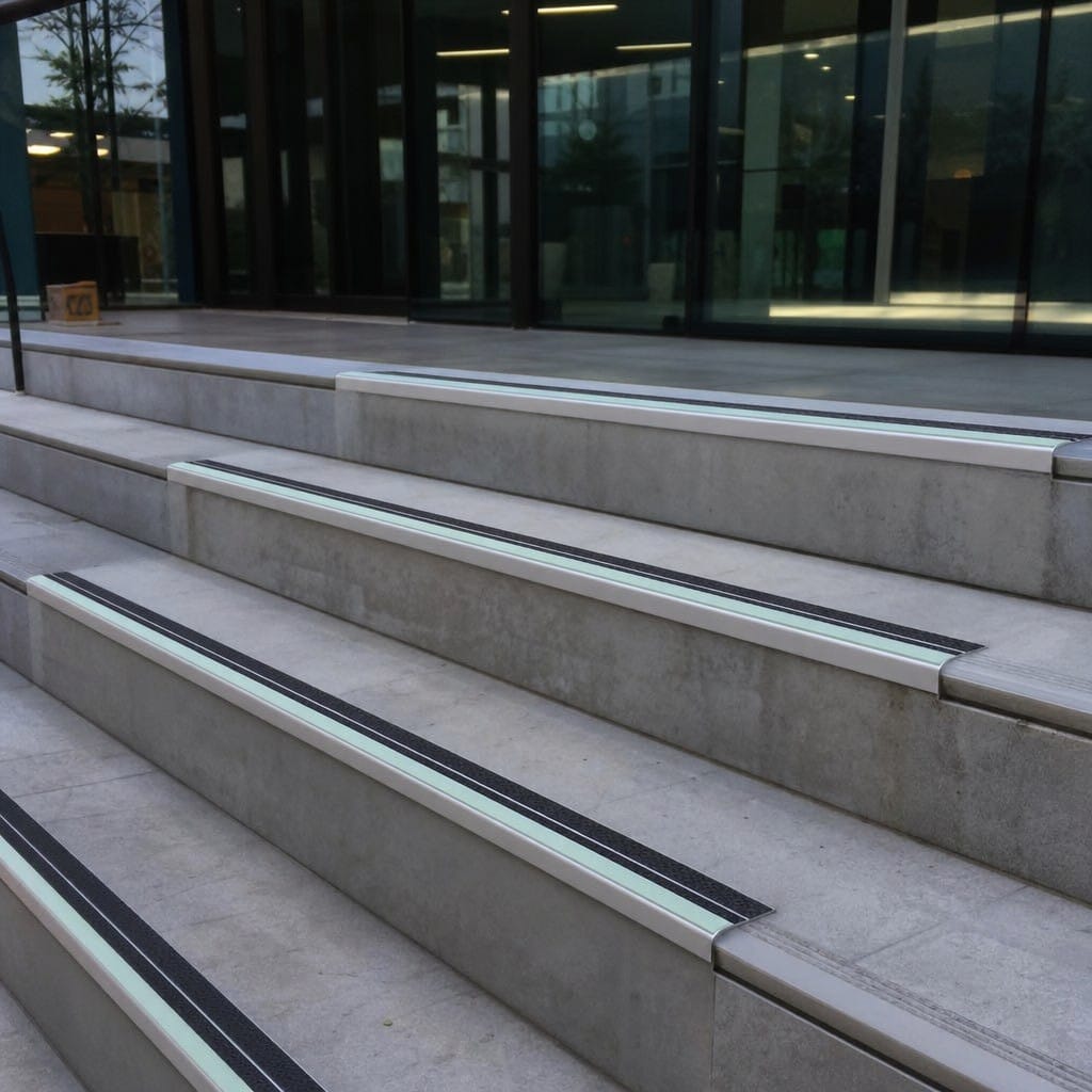 Customer photo review of Safety Stair Nosing 85x30mm Slip Resistant Aluminium Indoor Outdoor