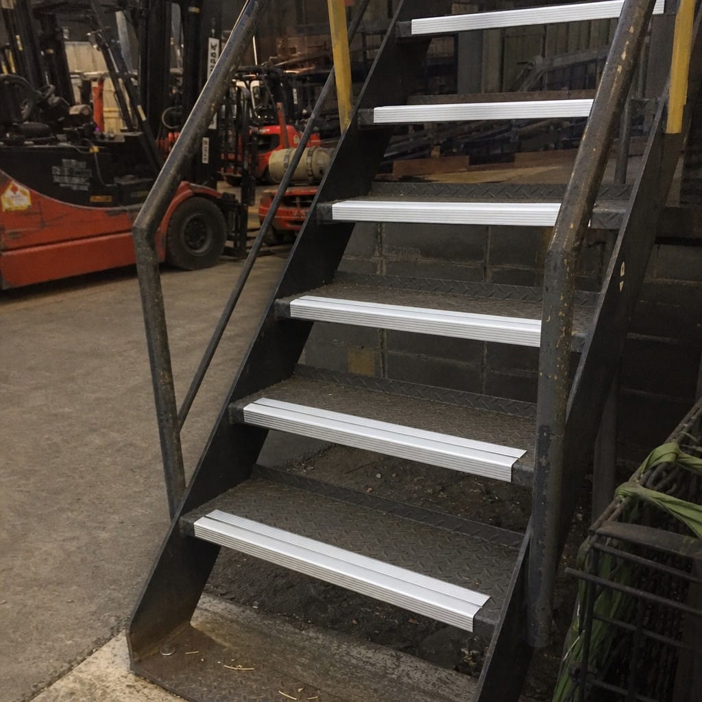 Customer photo review of Aluminium Stair Nosing 85x32mm External High Traffic Anti Slip