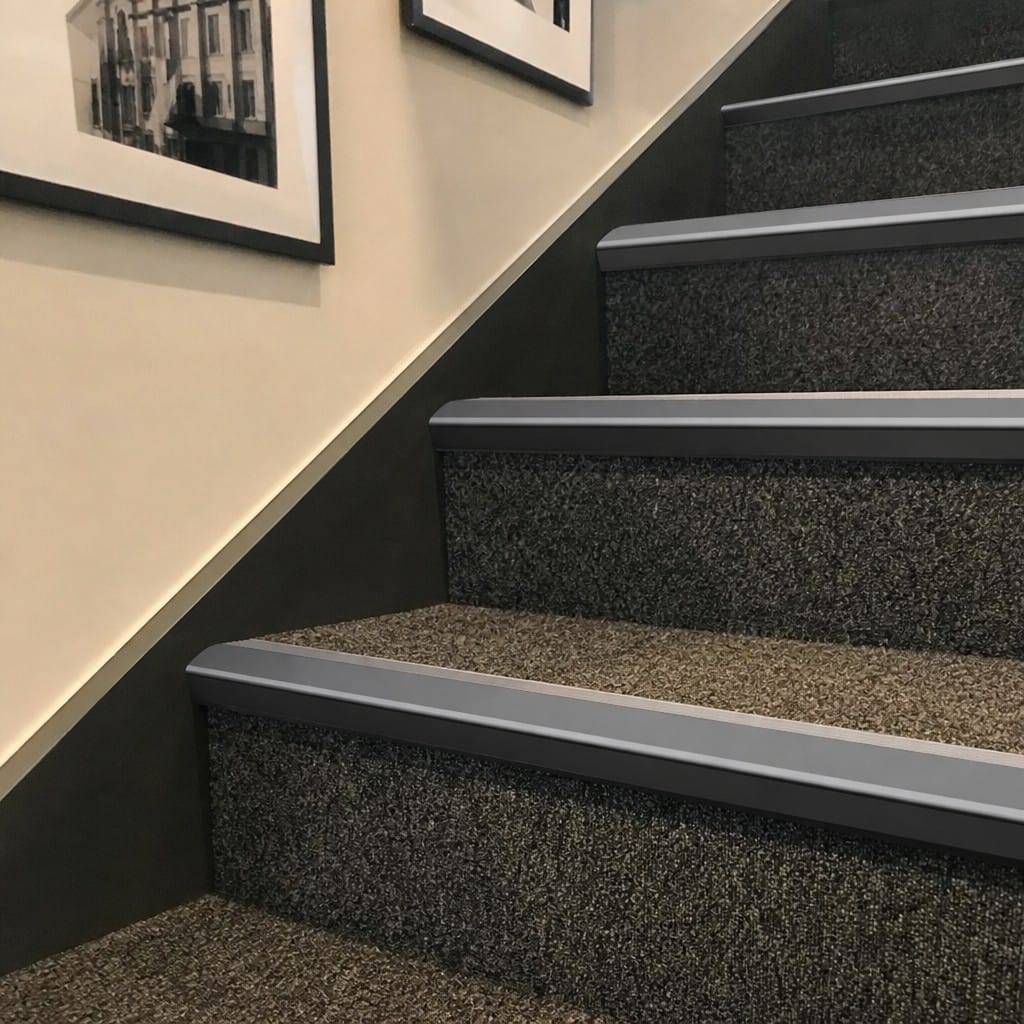 Customer photo review of Aluminium Stair Nosing 2.75m 46mm Tread 25mm Riser