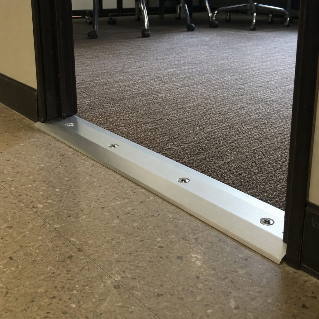 Customer photo review of Aluminium Ramp Threshold Strip 38mm Screw Fit, 3mm & 6mm Floors