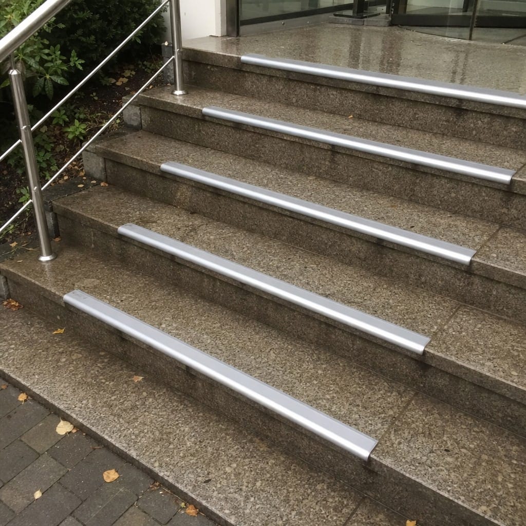 Customer photo review of Aluminium Stair Nosing 45mm Bullnose Edge Trim for 5mm LVT Flooring