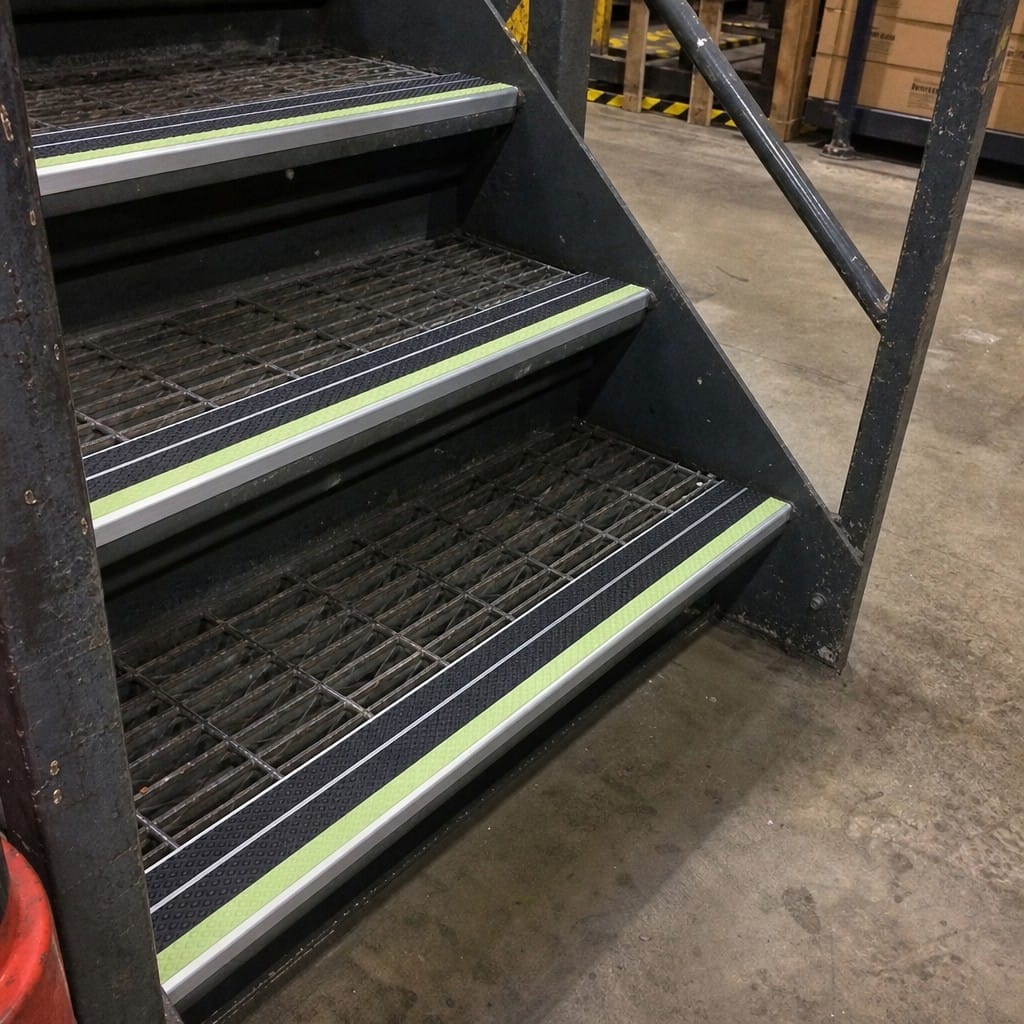 Customer photo review of Screw Fit Aluminium Anti-Slip Stair Nosing 93mm x 32mm, Rakeback for Indoor & Outdoor Use
