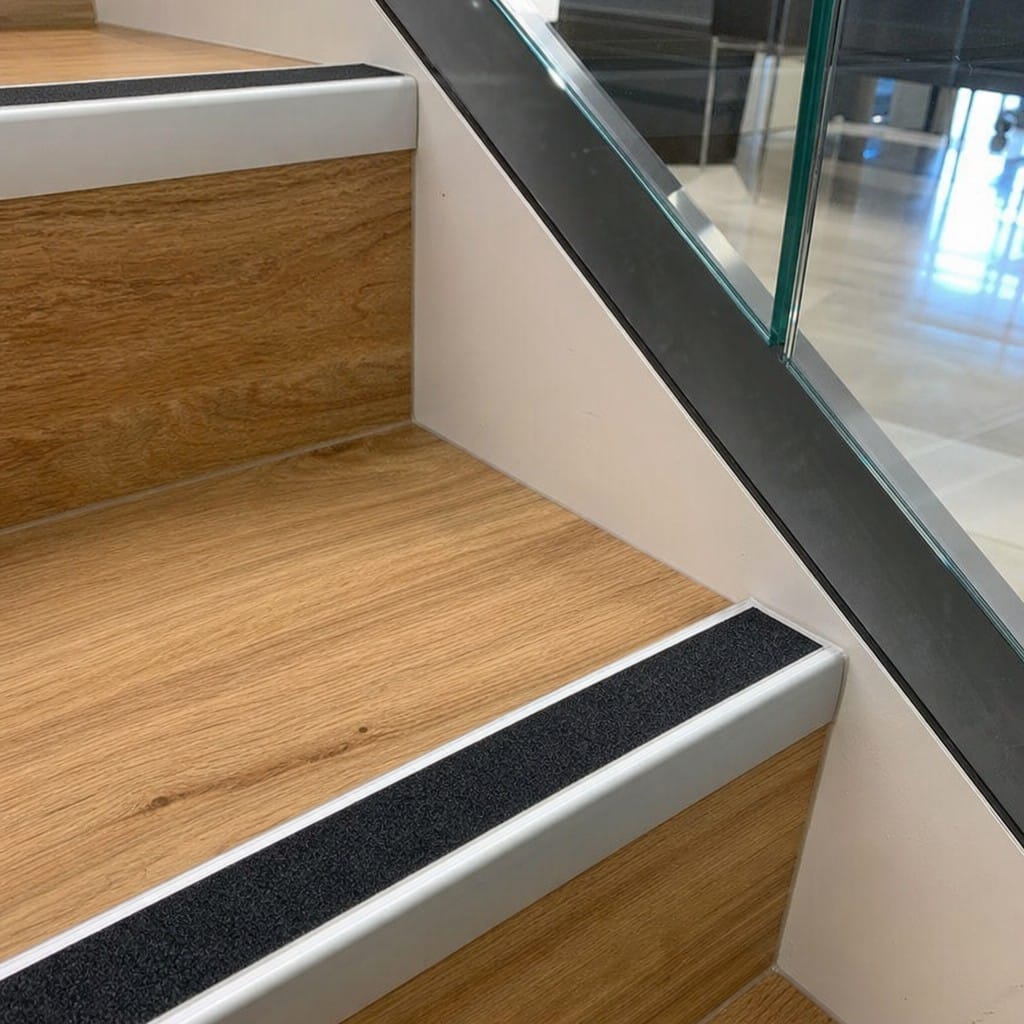 Customer photo review of Anodised Aluminium Stair Nosing 41x26.6mm with Anti Slip Tape
