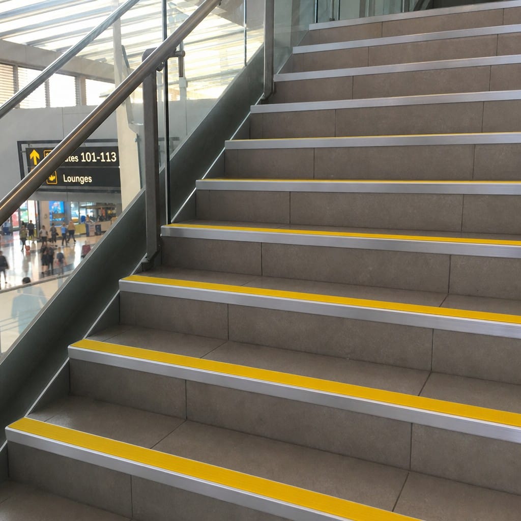 Customer photo review of Aluminium Stair Nosing 70x40mm Bullnose, Anti-Slip PVC Insert, 11 Colours