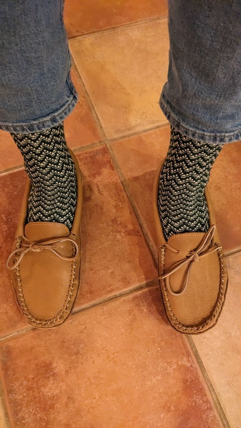 Customer photo review of Men's 'Deer Touch' Soft Sole Leather Moccasins