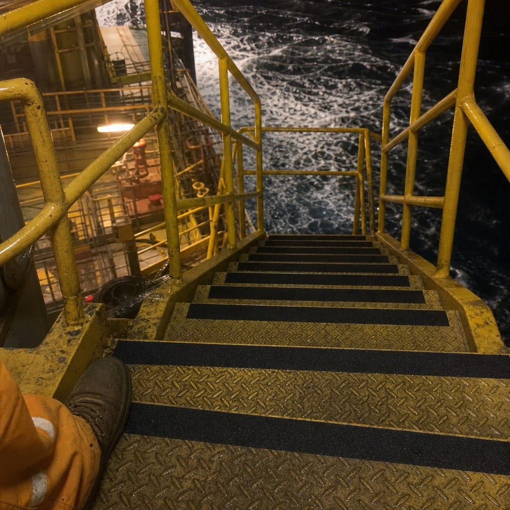 Customer photo review of Extra Coarse Anti-Slip Tape | Heavy Duty | Marine & Industrial Grade | 18.3m Roll