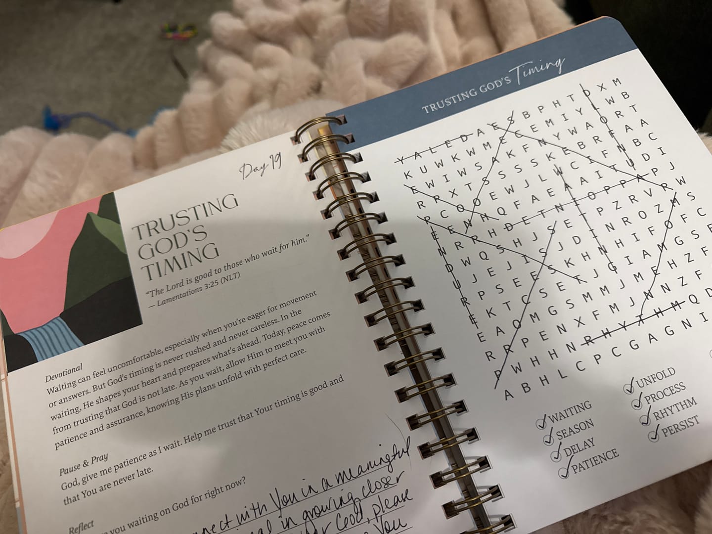 Customer photo review of Be Still: Word Search Devotional for Peace & Rest in God