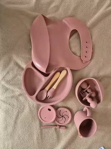Customer photo review of Silicone Baby Feeding Tableware Set