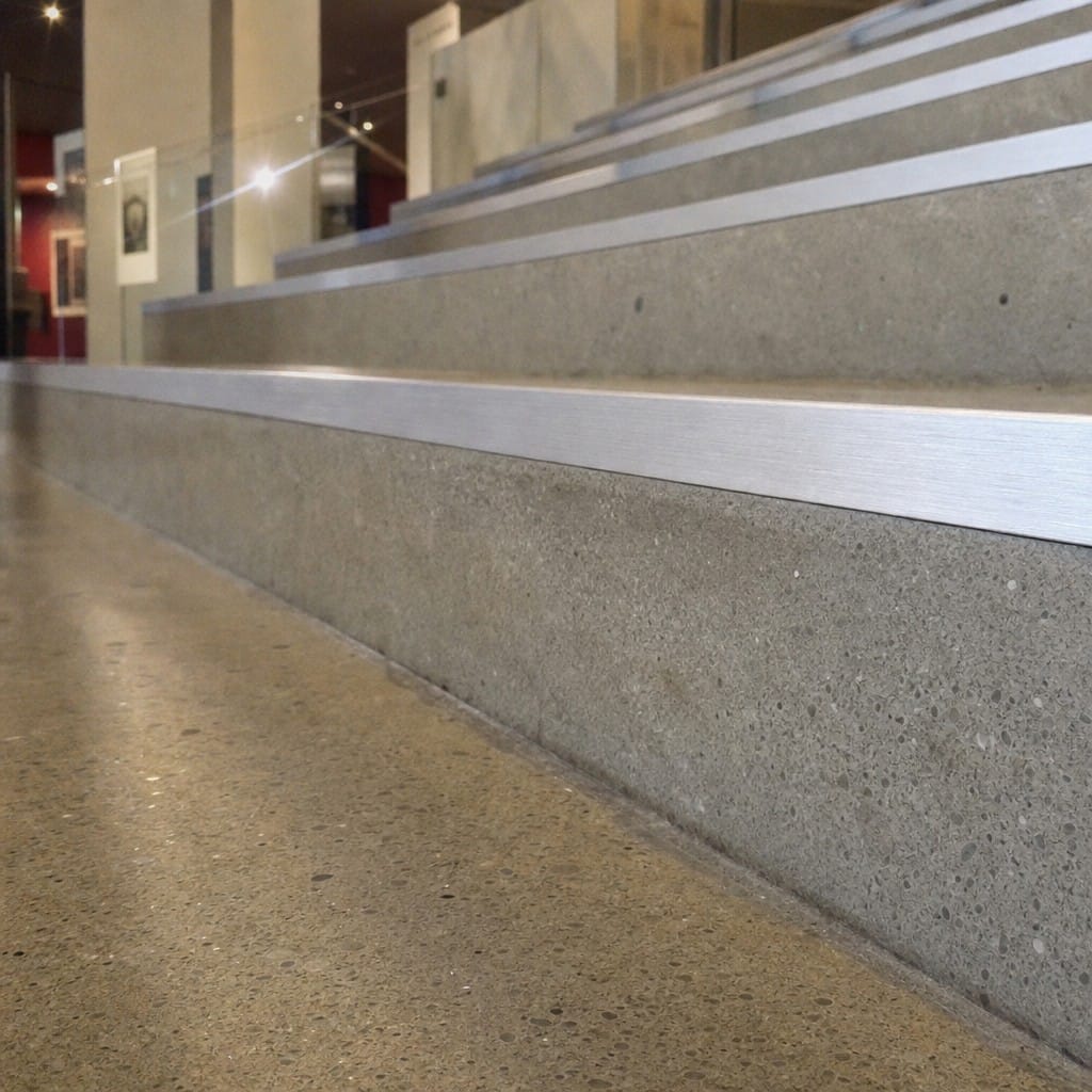 Customer photo review of Aluminium Stair Riser Cover Profile | Smooth & Anti-Slip Grooved Finish | Multiple Lengths