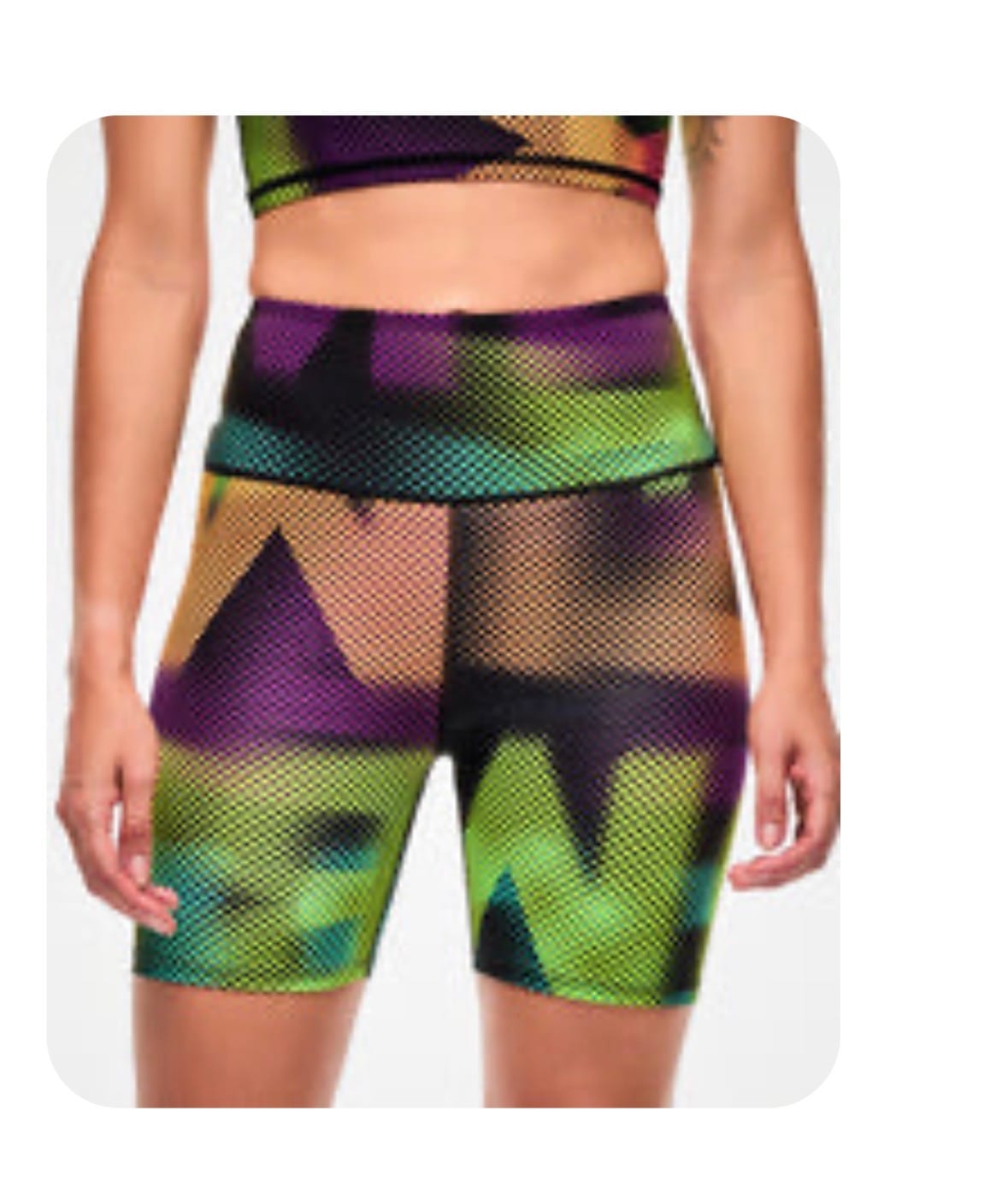 Customer photo review of Electric Feel High Waisted Biker Shorts