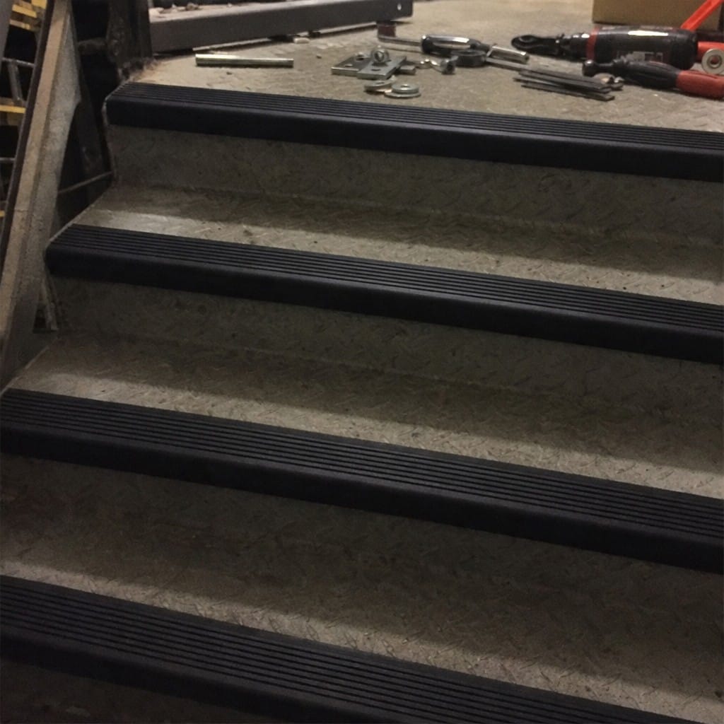 Customer photo review of Anti Slip Stair Nosing 70x40mm Flexible PVC Strip, Black or Grey