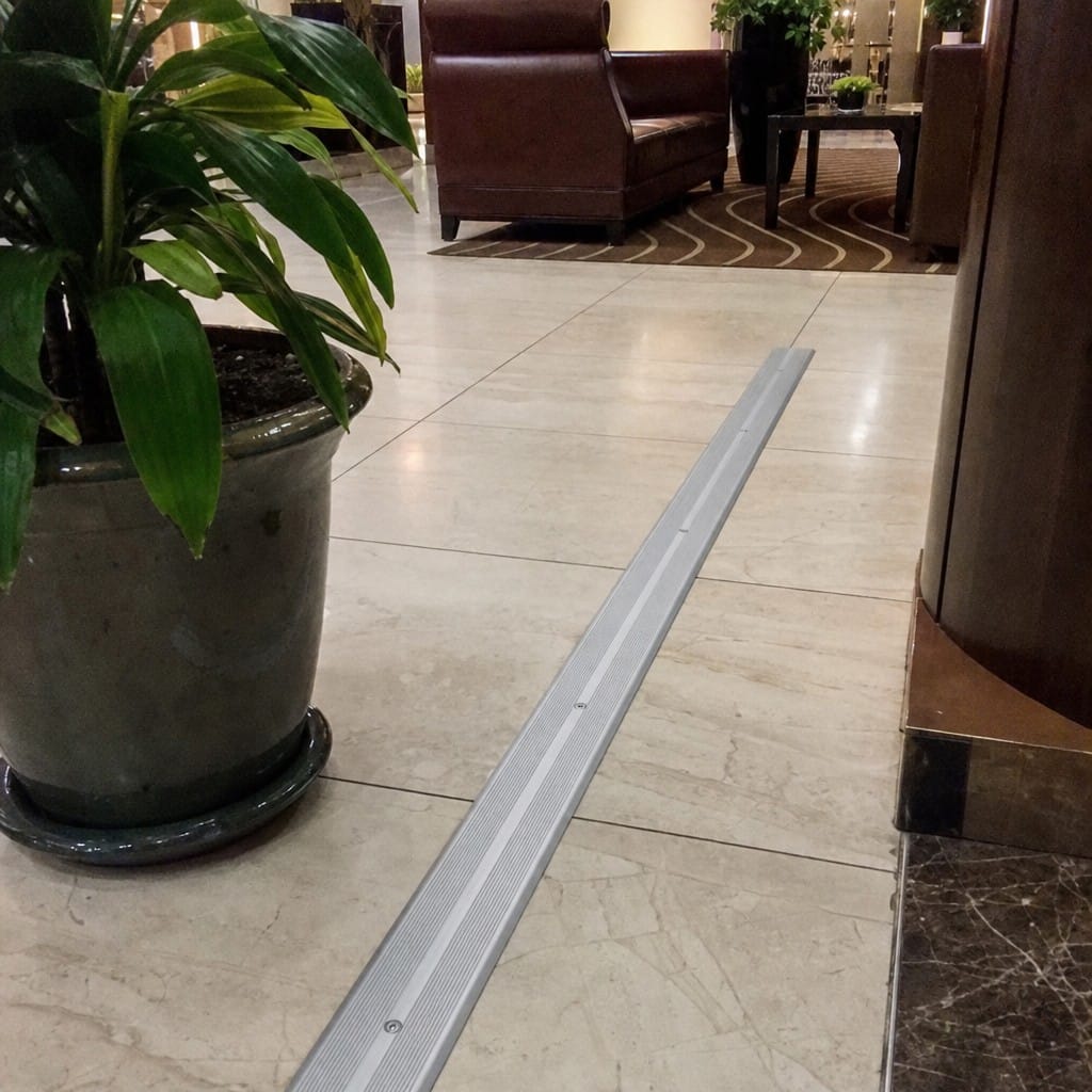 Customer photo review of Aluminium Floor Cover Plate Screw Fit 70-135mm, 6 Widths