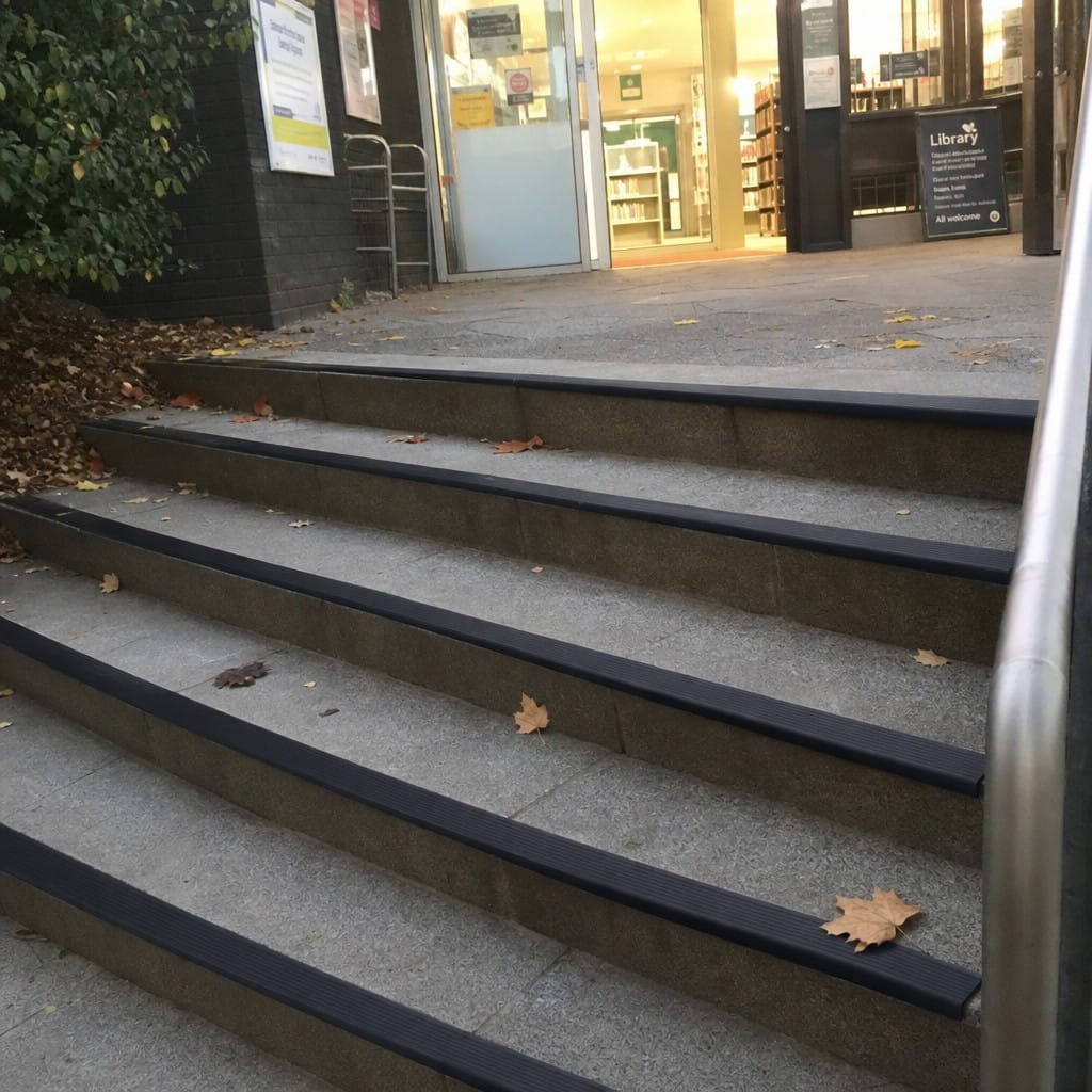 Customer photo review of Flexible PVC Anti-Slip Stair Nosing 48x29mm, 3.22m, Bends to Curved & Splayed Steps