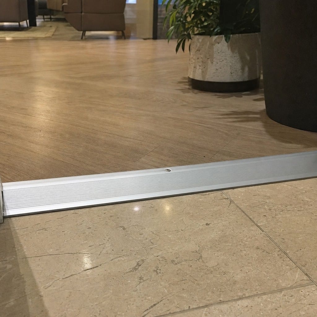 Customer photo review of Aluminium LVT Reducer 39mm Heavy Duty Anodised for 5mm LVT