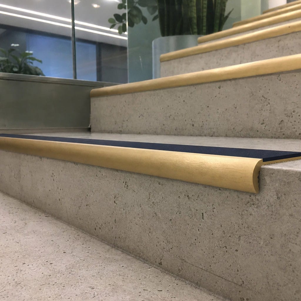 Customer photo review of Aluminium Stair Nosing 2.44m Single Channel 37mm Bullnose